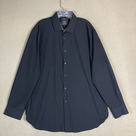 WRK Other - WRK Work Rest Carma Shirt Mens 18 Black Long Sleeve Slim Fit Stretch‎